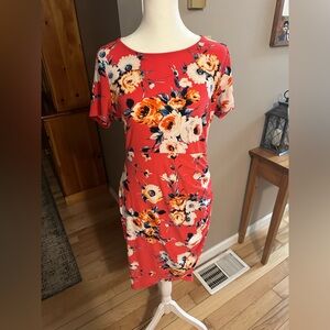 Casual floral stretchy summer dress